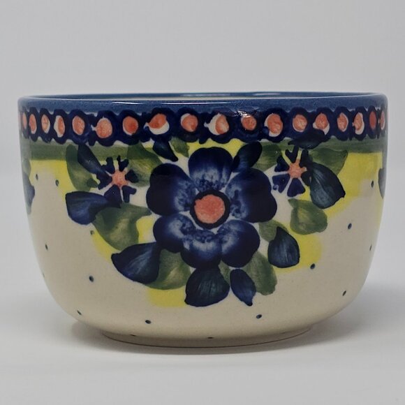 Ceramika Wiza Floral Polish Pottery Mug & Oval Snack Tray Saucer Set Hand Made - Picture 8 of 15